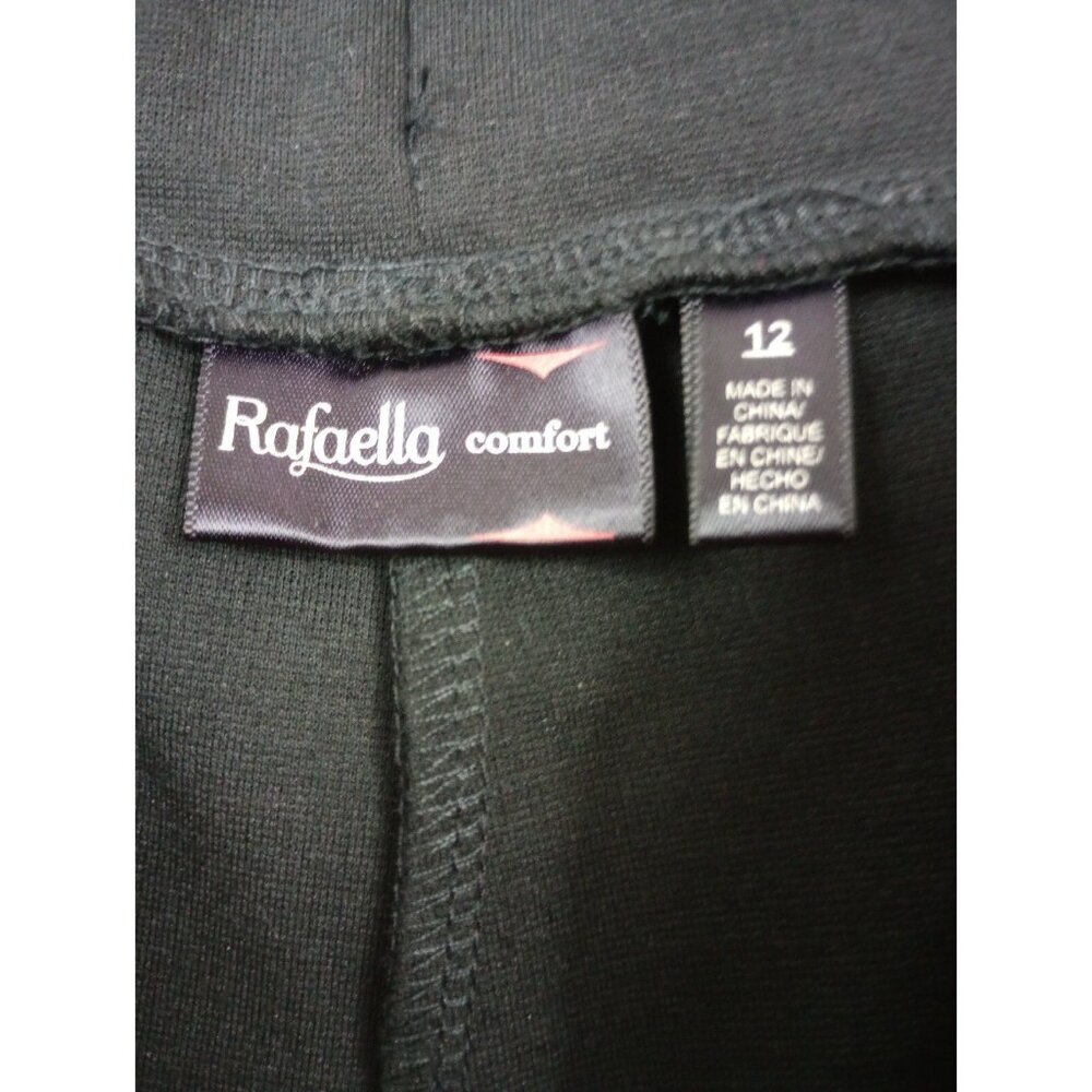 Rafaella Size 12 Pull On Black Faux Leather Ankle Pants Moto Skinny Leggings - Picture 9 of 10